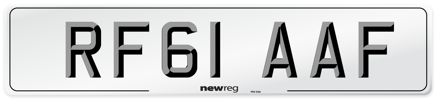 RF61 AAF Number Plate from New Reg